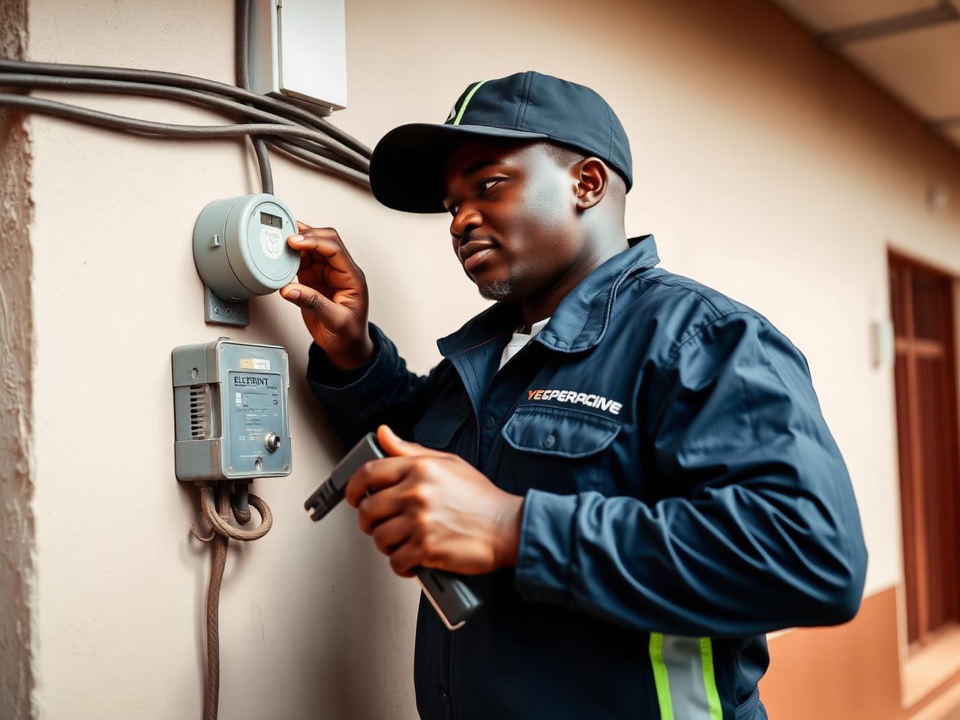 PowerTrack engineer installing a smart meter